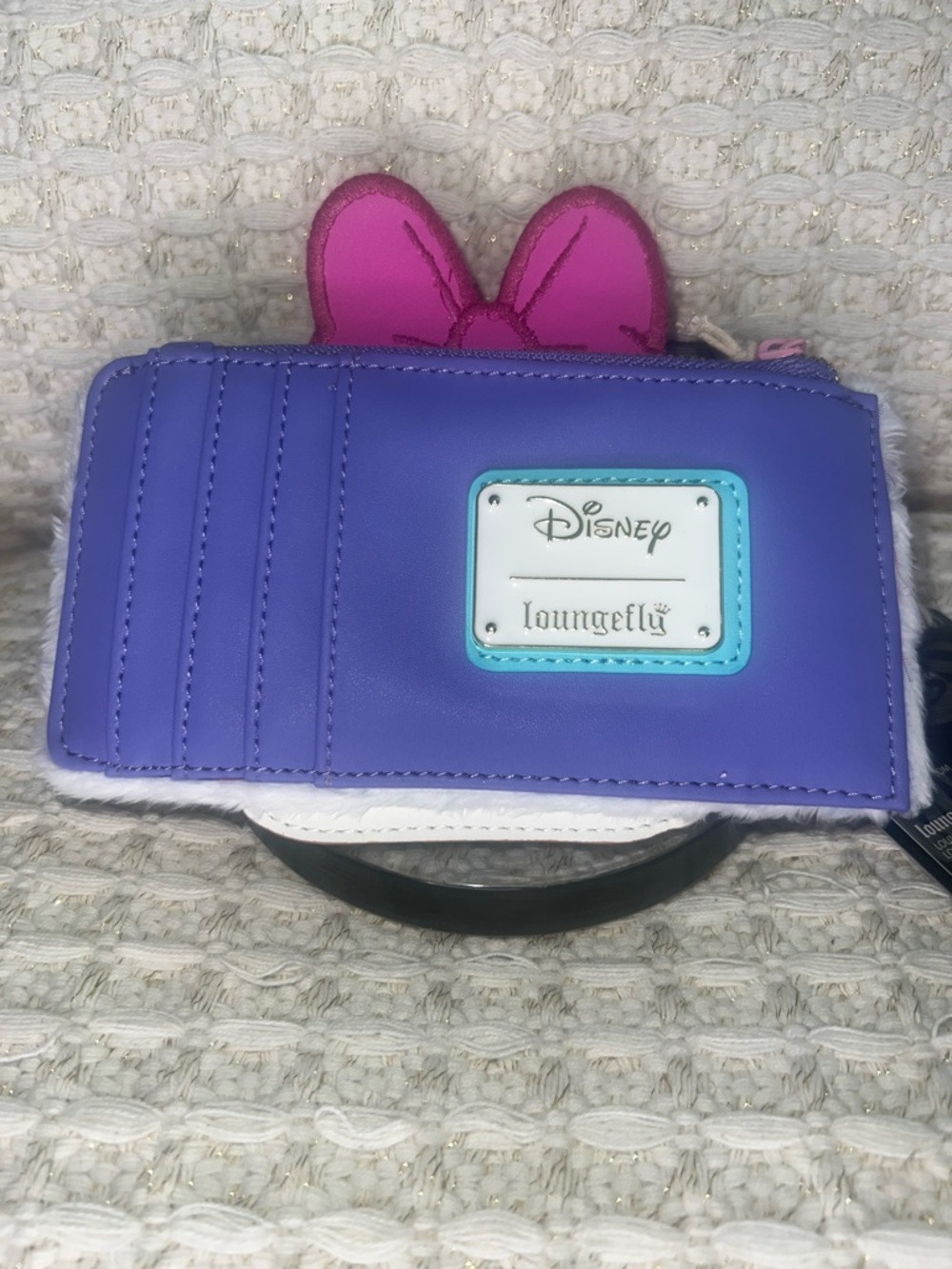NWT Loungefly Disney Daisy Duck 85th Anniversary Sequin Plush Large Card Holder - Picture 6 of 7